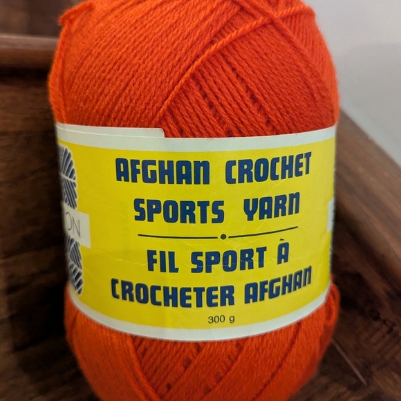 Vintage EATONS AFGHAN CROCHET SPORTS YARN Orange Acrylic 300g - Picture 3 of 6